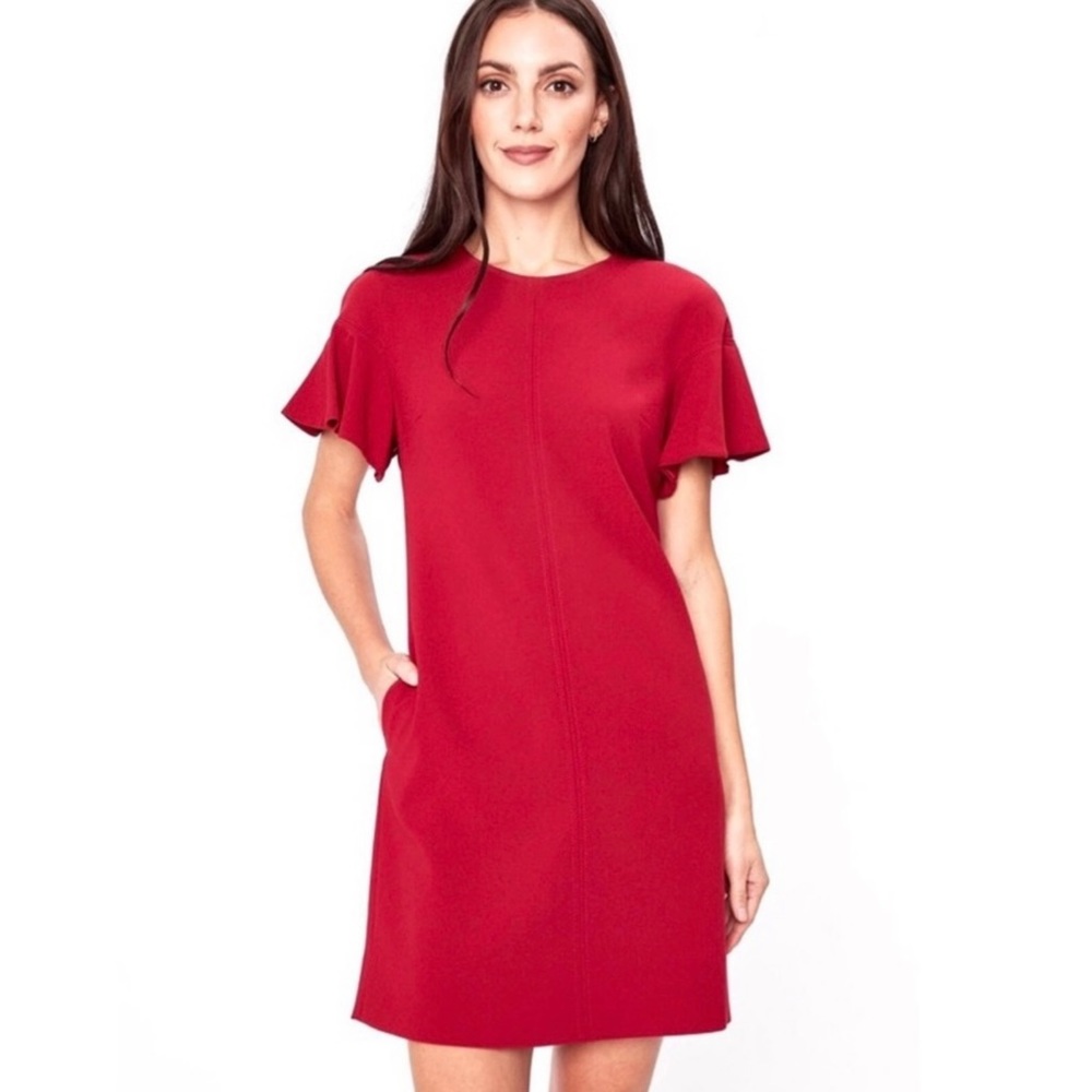 ELIE TAHARI SHORT SLEEVE MINI DRESS